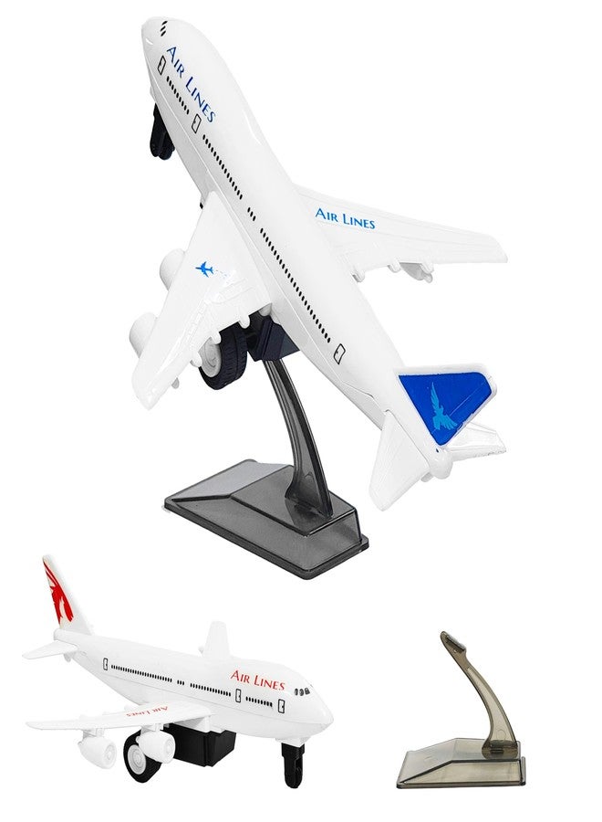 في جراسب لعبة طائرة VGRASSP للأطفال تعمل بالسحب للخلف مع قاعدة عرض - بدون حواف حادة، أجنحة ثابتة وتصميم واقعي لطائرة إيرباص | يمكن للبالغين استخدامها كزينة للطاولة - اللون حسب المتوفر - Image 1